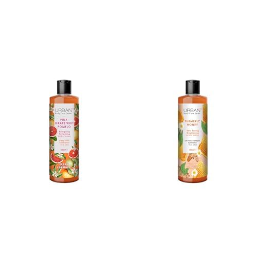 Urban Care Pink Grapefruit & Pamelo Canlandırıcı ve Nemlendirici Duş Jeli, 500 ml ve URBAN Care Turmeric Honey Cilt Tonu Eşitleyici ve Aydınlatıcı Duş Jeli 500 ml- Vegan
