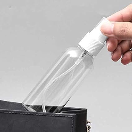 SRIYANSI Fine Mist Spray Bottle – 50ml Refillable Transparent Plastic Bottle – Travel-Friendly, Leak-Proof Atomizer – Set of 1 – For Perfume, Sanitizer, Water, Toner, and Essential Oils 2