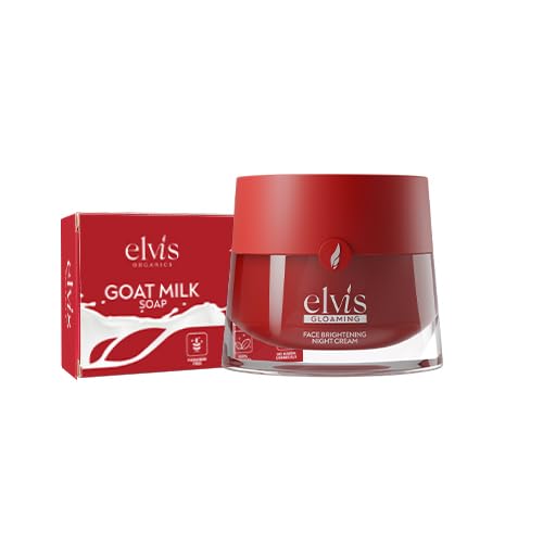 Elvis Face Brightening Night Cream 35g with Goat Milk Soap Combo-image-0