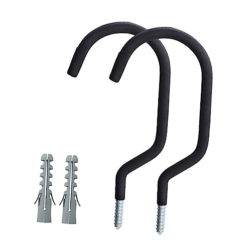 Holibanna 2 Juegos Gancho De Bicicleta Pesado Estante De Montaje En Pared Portabicicletas De Garaje Interior Percha Montada En La Pared Colgador De Bicicletas De Pared Portavasos Acero Negro