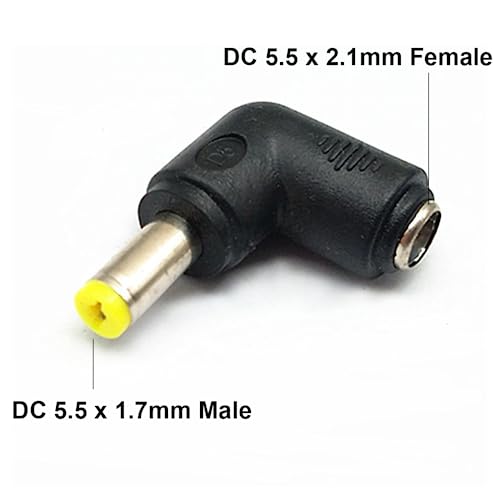 Adaptador Conector de Alimentación DC 5.5x1.7mm Ángulo 90° miniatura 2