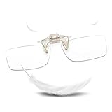 [GO!GRM] 老眼鏡 クリップ式 ブルーライトカット 前掛け老眼鏡 跳ね上げ式 リーディンググラス 軽量 シニアグラス メガネの上から ユニセックス コンパクト クリップアップ 青色光カット 母の日 父の日 プレゼント ケース付き 超便利(度数：+1.5)
