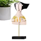 Estatua de cara abstracta – Escultura moderna de resina hecha a mano, pieza de decoración artística creativa y funky para dormitorio, sala de estar, oficina, entrada, estantería, mesa y estilo de i