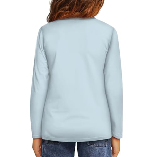 Image of Girls Long Sleeve Shirt with Cute Graphic Casual Pullover Tops 3-16Y