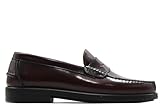 LATINO - Zapato mocasín de Piel, con Antifaz, Suela de Goma, para: Hombre Color: Burdeos Talla:42