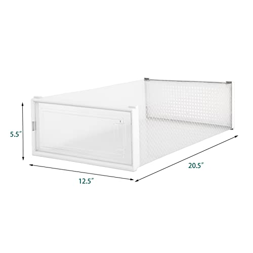 Paranta 12-Piece Boot Shoe Storage Box, Stackable Clear Plastic Shoe Organizer, With Clear Door For Storing Women Shoes 20.5" X 12.5" X 5.5" #TOP3