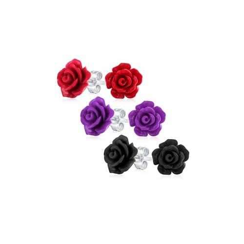 Set of Three Romantic Delicate Floral 3D carved Lavender Purple
