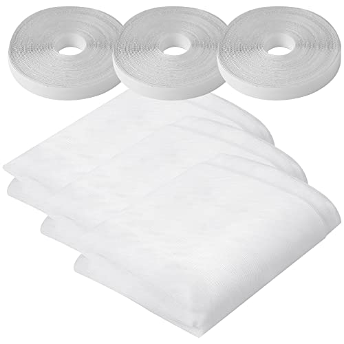 Mosquitera Ajustable de Ventana, 3 Paquetes, Malla de Tela Adhesiva contra Insectos y Moscas 150x200cm (Blanco)