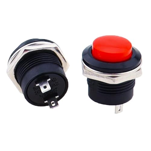 Bouton-poussoir 16mm momentané 6A R13-507 interrupteurs ronds durables lot de 10
