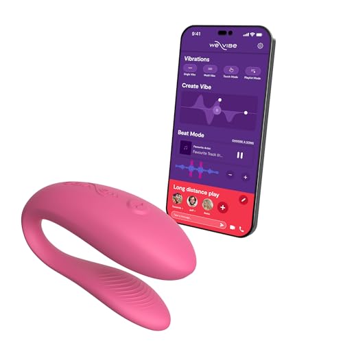 We-Vibe Sync Lite Couples Vibrator | Wearable App Control Vibrating Adult Sex Toy | G Spot & Clitoral Stimulator | Dual Stimulation with 10 Speeds | Adults Sex Toys for Couples | Rechargeable | Pink
