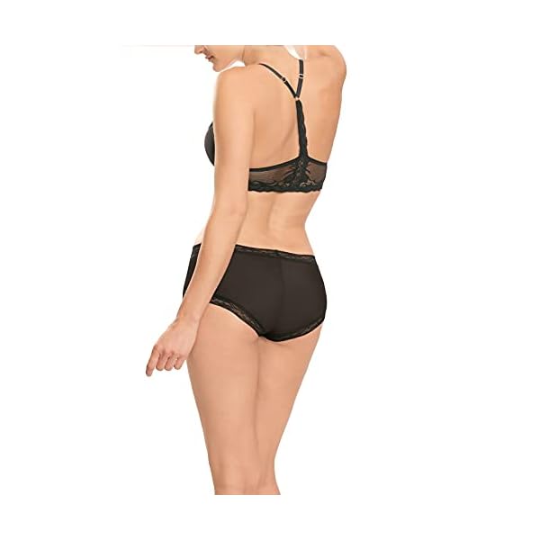 Natori-Womens-Feathers-Front-Close-T-Back Natori Women's Feathers Front Close T-Back Bra, Black, 34D