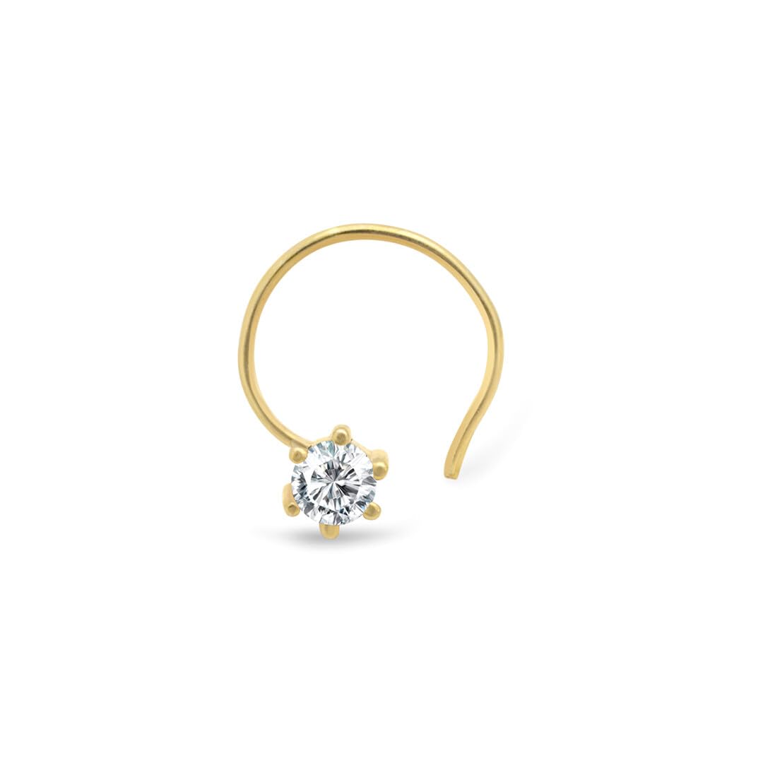 March by FableStreet 925 Sterling Silver 18k Classic Gold Plated Zircon Nose pin| Nose Pins to gift for Women & Girls | With Certificate of Authenticity and 925 Stamp (B0C8MNR97C) Amazon Price History, Amazon Price Tracker