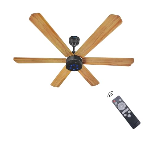 Image of XUGA Jovian F6W Premium Smart 1200mm, BEE 5-star BLDC fan,6 Blade,Remote Ceiling fan for Home, 100% Copper Motor,Energy Saving, High Air Delivery, Aesthetic LED Light (Wooden)(5 Year Warranty)