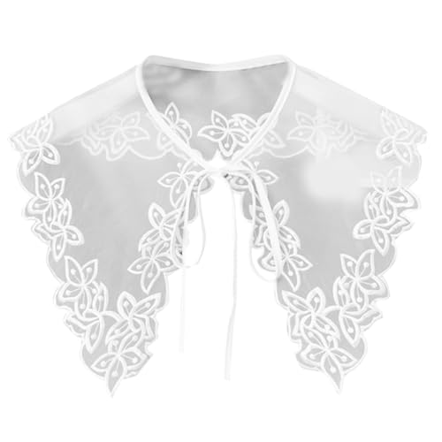 Chinese Style Lace Collar White Color Chinese Ancient Art Collar Embroidery Sweet Girls Lace Decorative Shawl