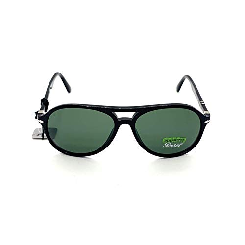 Persol Men's PO3194S Polarized Sunglasses, Black/Green, One Size