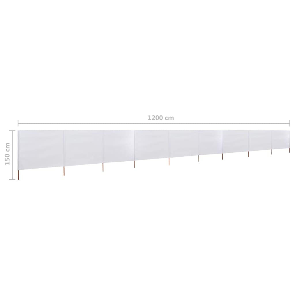 Homgoday 9-panelowy parawan z tkaniny 1200 x 120 cm piaskowo-biały, dekoracja, zewnętrzny parawan balkonowy ogród, przegroda zewnętrzna, na zewnątrz pogrzebowy ogród, separe przegroda zewnętrzna