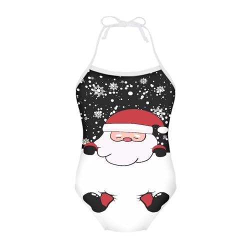 Image of Girls Christmas Halter Modest One Piece Swimsuit Hawaiian Summer Beach Swimwear 3-10 Years