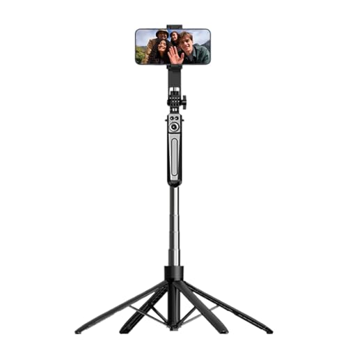 Trépied perche selfie de 180cm avec télécommande et support téléphone voyage
