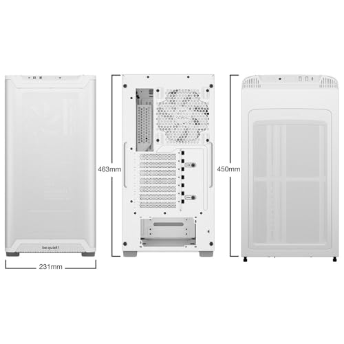Image of be quiet! Pure Base 501 White PC case | 2 Preinstalled Quiet Fans | Mid Case | USB 3.2 Gen | Quiet PC Case