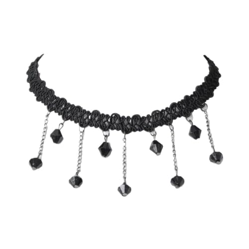 Collier ras-du-cou en velours et dentelle femme choker gothique