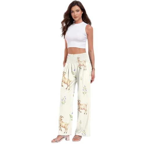 Pantalon palazzos pour femme avec grande poche latérale pantalon large
