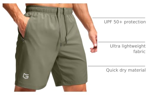 Image of G Gradual Men's Athletic Running Shorts with Zipper Pockets Quick Dry 7 inch / 5 inch / 9 inch Workout Gym Shorts for Basketball Hiking