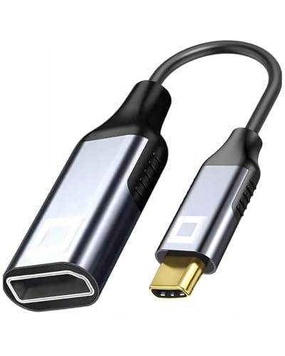 Co2 Adaptador USB C a DisplayPort DP 8K/60Hz, 4K/120Hz, Full HD, Plug&Play, HDR dinámico, Cable unidireccional, Aluminio Gris Espacial, MHL, Compatible con iPhone, MacBook, iPad Pro, Samsung (8K).