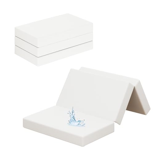 Image of Moonlightfamily Trifold Foldable Pack n Play Mattress Topper, 38 * 26 inch playpen Mattress, Removable Washable Cover