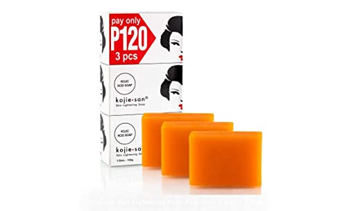 Kojie San Skin Lightening Kojic Acid Soap 3 Bars - 100g Fades Age Spots, Freckles, and Other Signs of Sun Damage and Heals Acne Blemishes and Erases Red Marks and Scars by Kojie San - 9