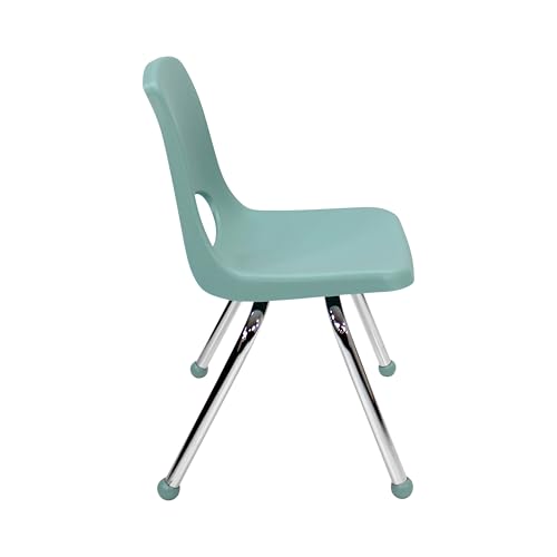 Image of FDP 14 inch School Stack Chair, Stacking Student Seat with Chromed Steel Legs and Ball Glides; For In-Home Learning or Classroom - Contemporary /Purple (4-Pack), 14005-CTPU