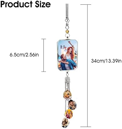 Personalized Photo Crystal Pendant for Car Home Hanging Ornaments Custom Picture Crystal Car Rearview Mirror Hanging Accessories Decor - Round