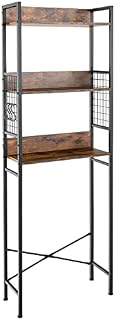 CASART Over The Toilet Shelf, 3/4-Tier Bathroom Storage Rack, Space-Saving Laundry Washing Machine Holder Cabinet Display Stand Organizer (with 3 Hooks)