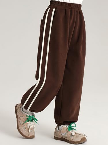 Image of 2026 Premium Girls Jogger Pants with Side Stripes & Elastic Waist & Pockets, Casual Sportswear