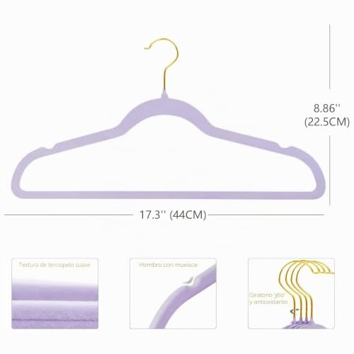 Miniatura 3 de Mangotree Perchas De Terciopelo Con Gancho Dorado Giratorio De 360 , Perchas De Fieltro Antideslizantes Para Trajes, Percha Ultrafinas Que Ahorran Espacio Para Chaquetas, Suéteres, Camisas, Vestidos