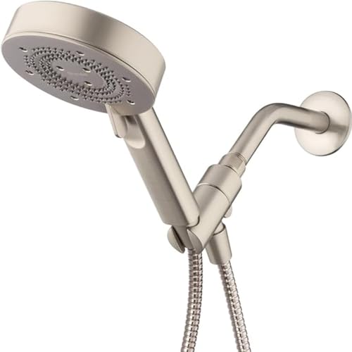 Brondell Nebia Yuba HandHeld Shower Head, 60" Stainless Steel Hose, 5 Setting, Precision Nozzle, Brushed Nickel