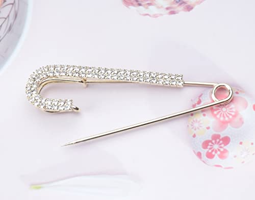 Sowaka 2 Pcs Brooch Pins For Women With Pearl Rhinestone Vintage Large Faux Crystal Metal Elegant Shawl Clips For Girls Clothing Sweater Shirt Costume Dress Decoration Accessories (Crystal) #TOP4