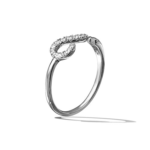 CloseoutWarehouse Clear Cubic Zirconia Question Mark Ring Rhodium Plated Sterling Silver2