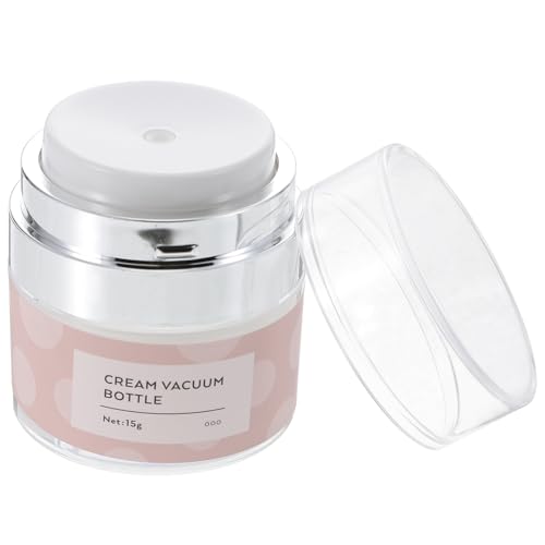 SHOWERORO Envase al Vacío para Crema 15g Bomba Airless Tarro Cosmético de Plástico Resistente Color Rosa Envase Compacto Adecuado para Viaje y Cuidado Facial Diario