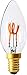 Girard Sudron 716646-LED Ampoule bougie C35 LED à filament bouclé E14 (petit culot à vis Edison SES) Transparent, blanc chaud, 120 lumens, intensité variable, 3 W