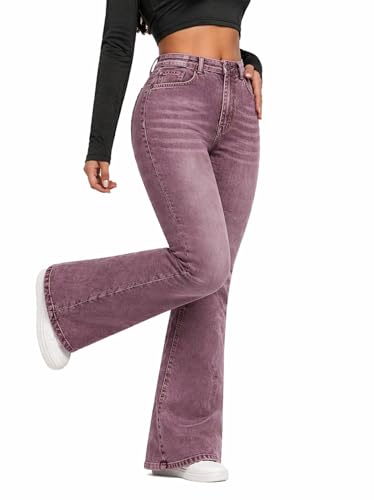 Image of Ben Martin Women's High Waist Jeans || Flared Bell Bottom Bootcut Pants || Wide Leg Stretch Denim - Perfect for Travel, Party & Everyday Use - Sizes 26-40 (2)
