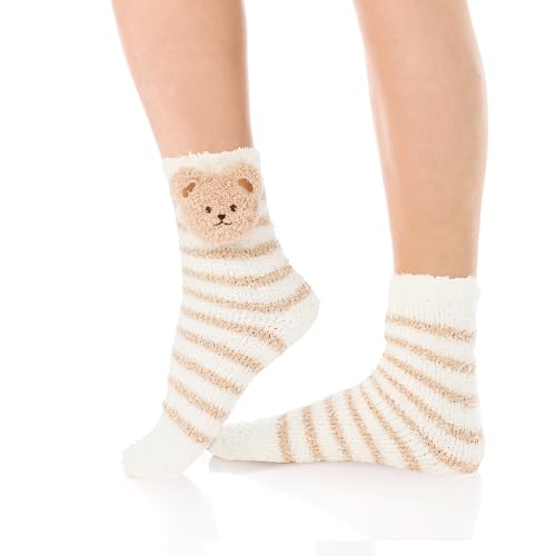 Image of Benefeet Sox Funny Animal Fuzzy Socks for Women Girls - Cute Fluffy Slippers, Cozy Warm Winter Plush Sleeping Socks