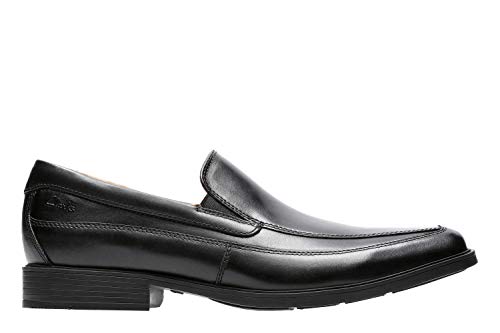 Clarks Herren Tilden Free Slipper, Schwarz Leder, 42.5 EU Weit – Ansicht 2
