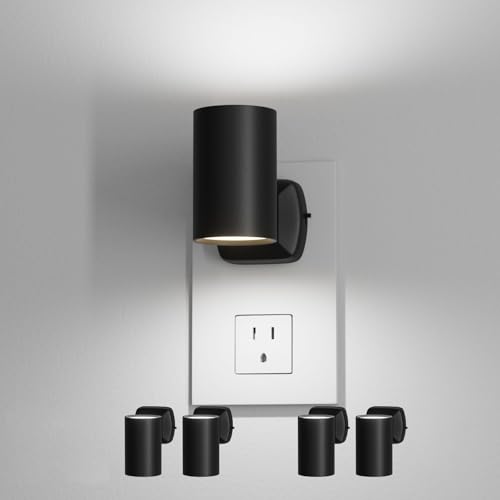 Image of Night Lights Plug into Wall: ETL Night Light Plug in - LED Dimmable Night Light Dusk to Dawn Light Sensor, 5700K Cool White, Adjustable Brightness, Wall Lights for Bedroom, Hallway, Stairs - 4 Pack