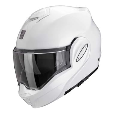 Scorpion Exo-Tech Evo Pro, Casque Moto Modulable en Fibre, Blanc Perle, Taille XL (XL)