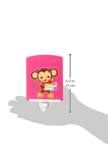 Lámpara de Noche de Cerámica con Mono y Libros 6x4x3 miniatura 3