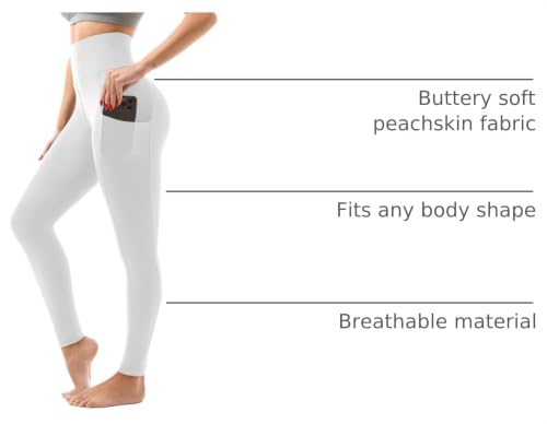 Image of SINOPHANT High Waisted Leggings with Pockets Women, Full Length Capri Buttery Soft Stretchy Yoga Pants