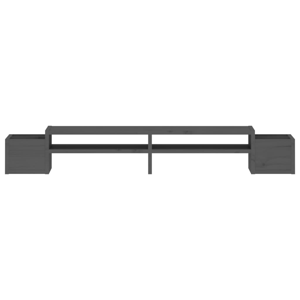 Supporto per monitor 100 x 27,5 x 15 cm in legno di pino solido grigio 02_0004465