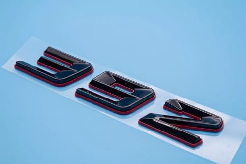 Image of Pair Set 392 Passenger & Driver Side Rear Badge Emblem Body Nameplate Raised Sticker Decal (Red Black)