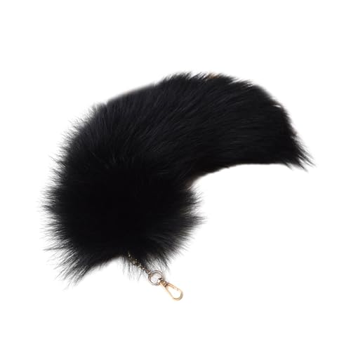 TINGB Gradient Foxes Furs Tail Keyring Hanging Ornaments Bag Charm Pendant Car Keyring Handbag Decorations for Women Girls