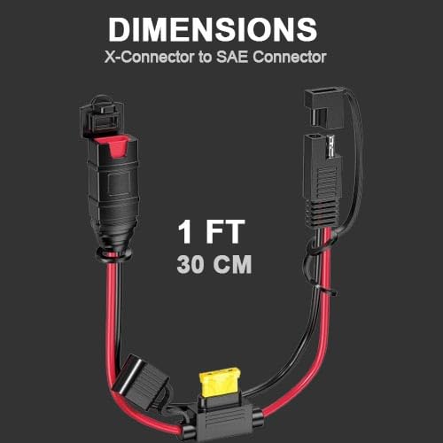 2-Pack 1FT SAE Extension Cord for NO CO Genius Battery Charger image 4